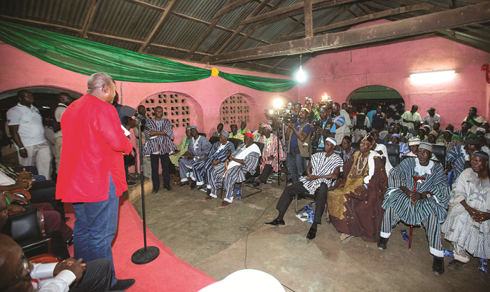  President Mahama (left) addressing the forum